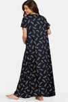 Coucou Maternity Full Length Loungewear Dress With Front Zipper And Discreet Feeding - Dark Navy — thumbnail 3